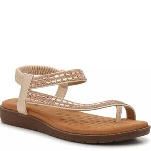 Patriza by Spring Step Burbuda Rose Gold Beaded Sandal Size 9